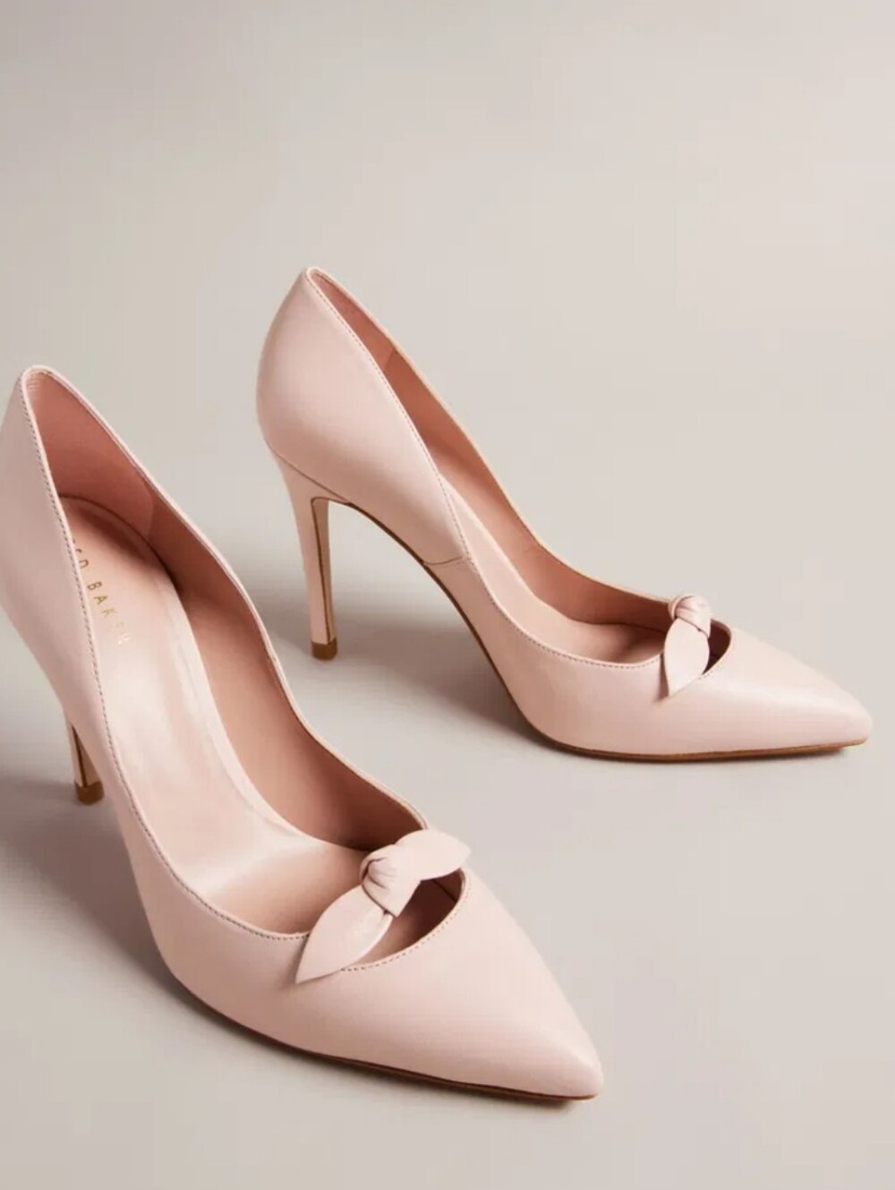 Ted Baker London Teliah Leather Heels Bow Quiet Luxury Designer #110